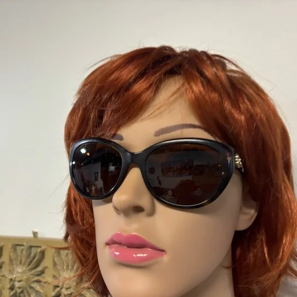 CHANEL Black Sunglasses with Gold Accents & Case - Picture 3 of 9